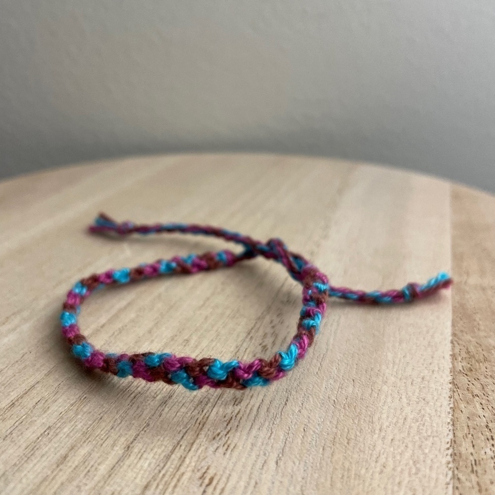 Purple Aqua Woven Bracelet